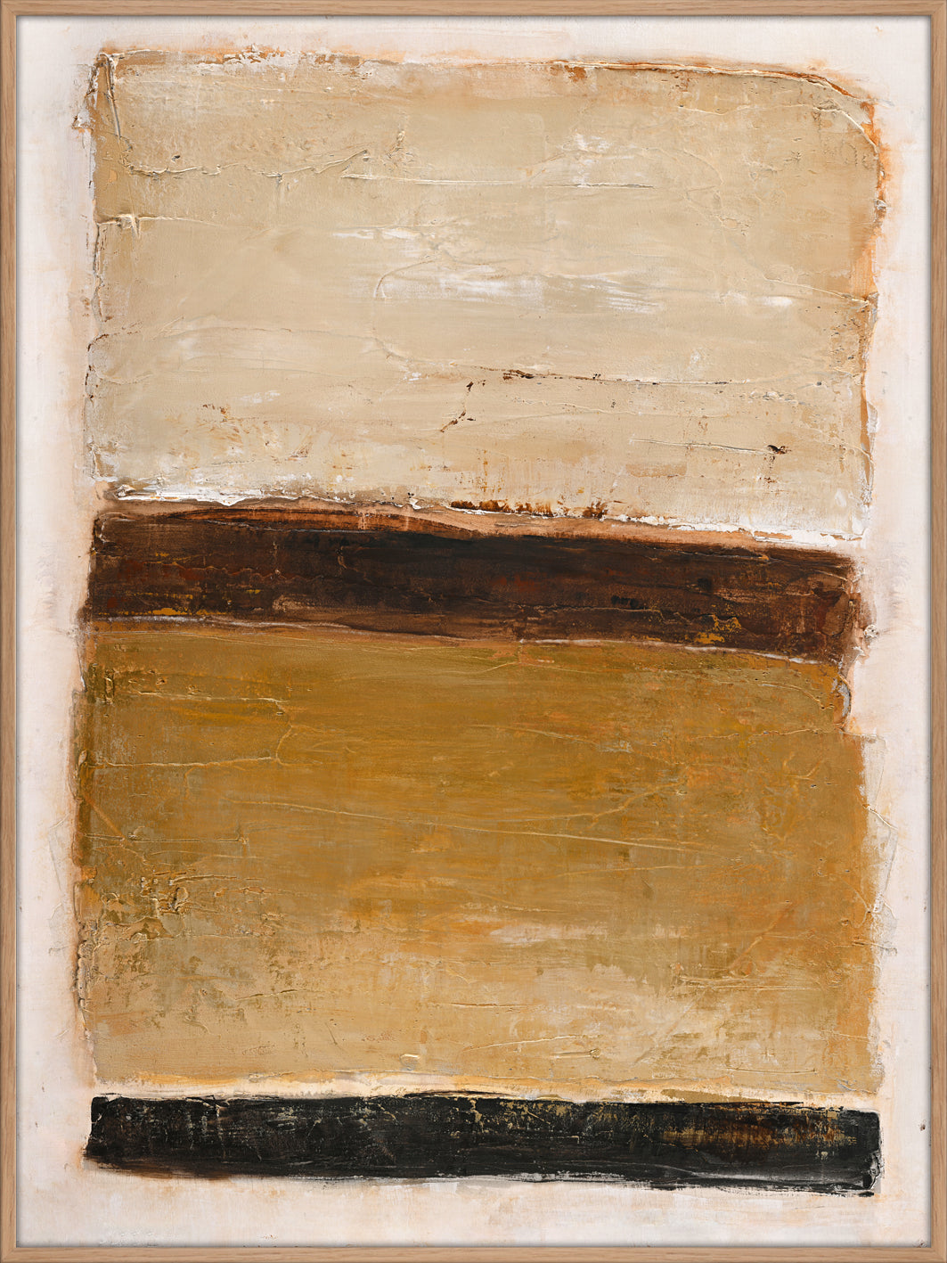 Handgemaltes Leinwandbild 'Ochre Square' mit Holzrahmen