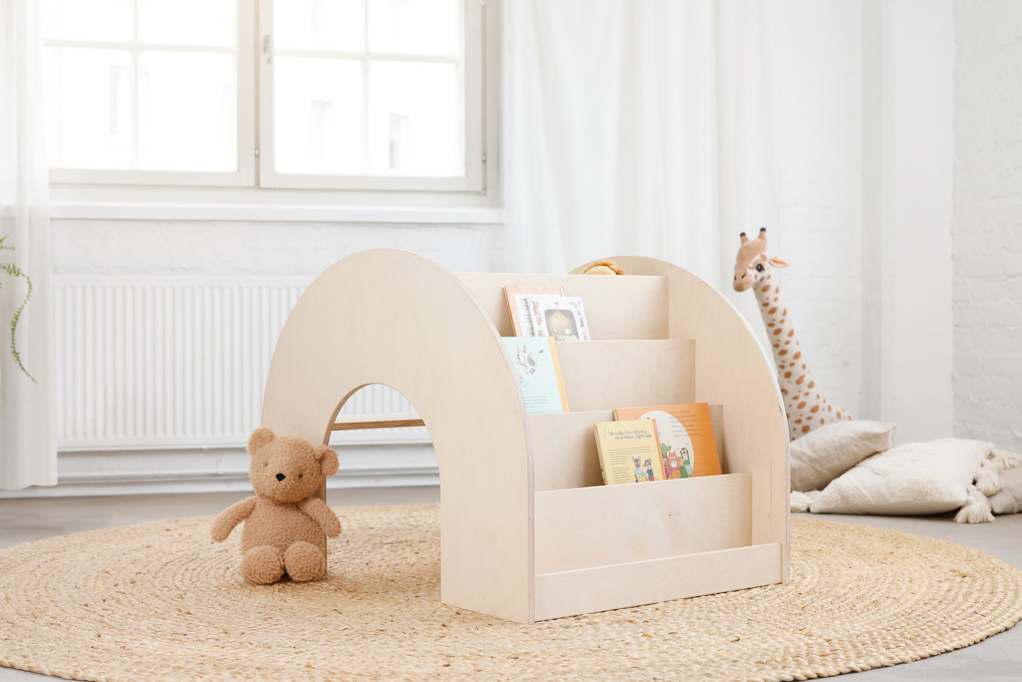 Montessori Kinderbücherregal KUMPU, Weiß
