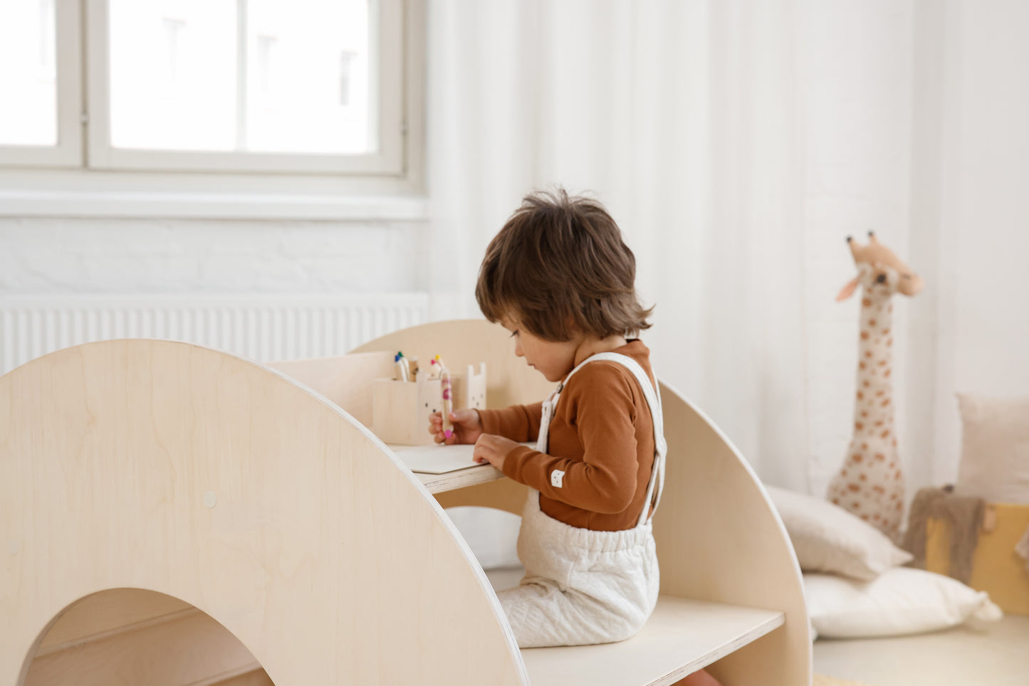 Montessori Kinderbücherregal KUMPU, Weiß