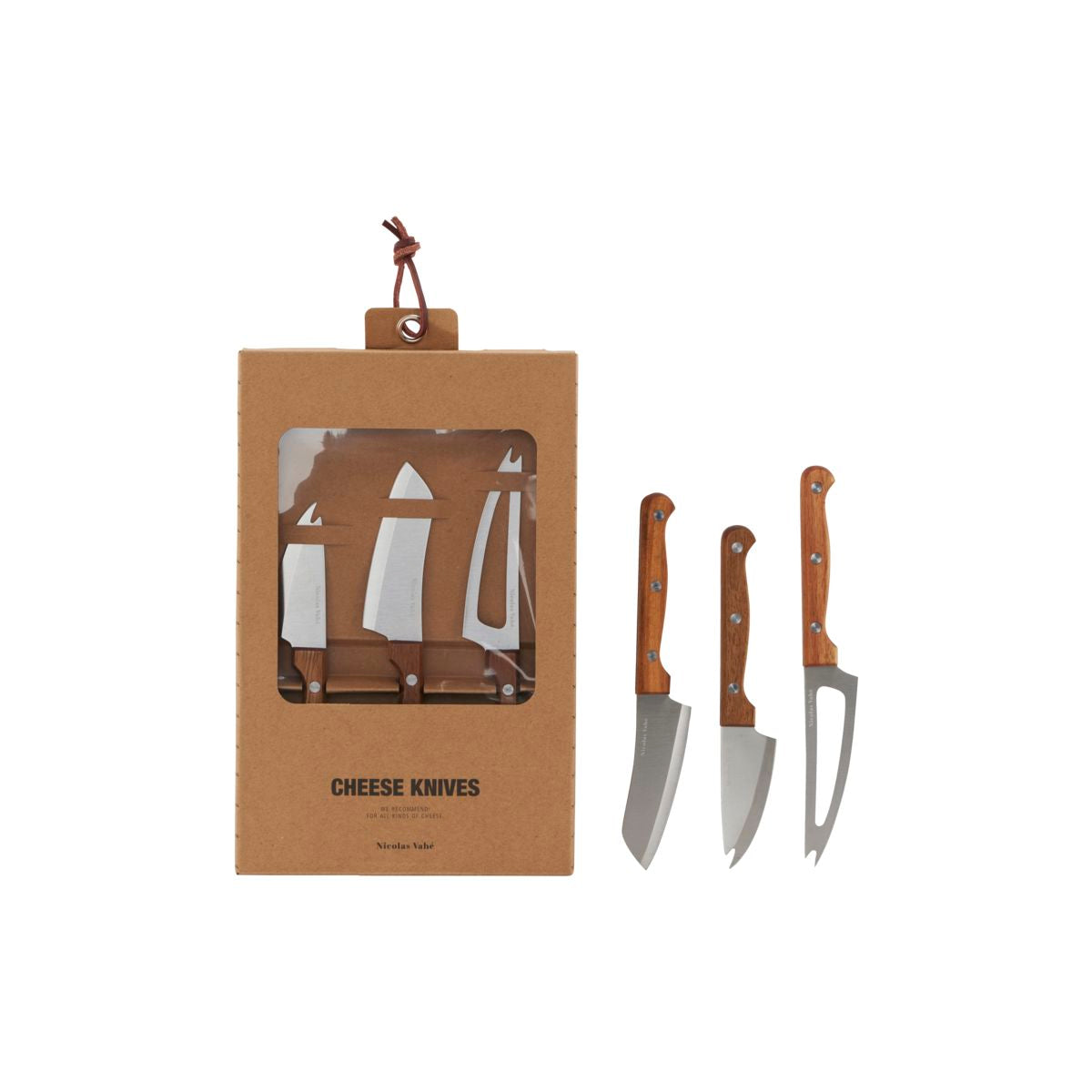 Käsemesser-Set, 3-tlg. aus Akazie