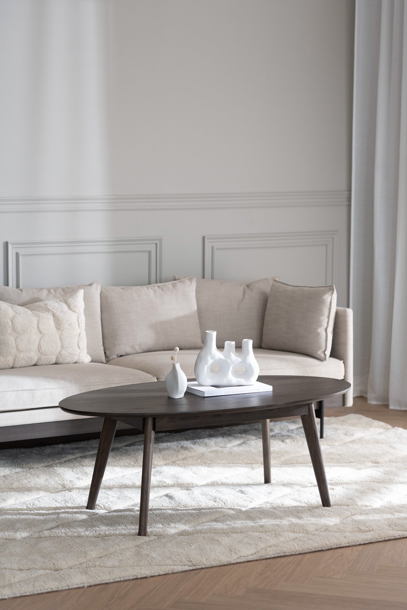 YUMI Couchtisch oval, Braun